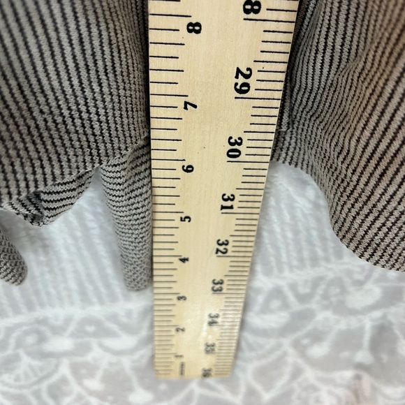 PURE JILL J TIE BACK LONG SUBTLE STRIPE TOP LONG SLEEVE NEUTRAL TAN BROWN L - Picture 8 of 13